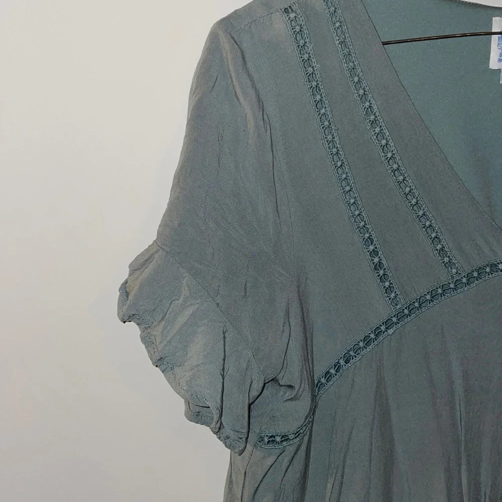 Light Minty Green Blue Rain Dress - Picture 4 of 5